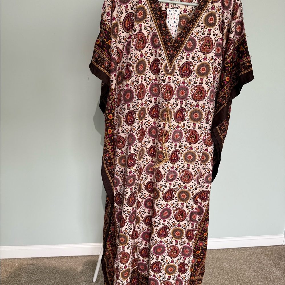 Bohemian Paisley Kaftan Dress